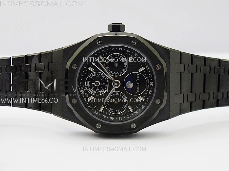 Royal Oak 41mm Perpetual Calendar 26579CE Black SS BBS Best Edition On Black SS Bracelet A5134