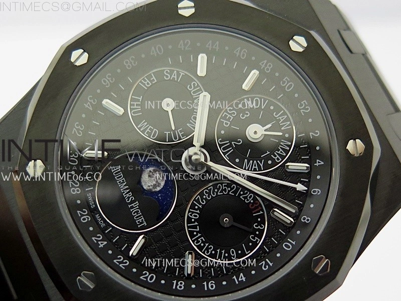 Royal Oak 41mm Perpetual Calendar 26579CE Black SS BBS Best Edition On Black SS Bracelet A5134