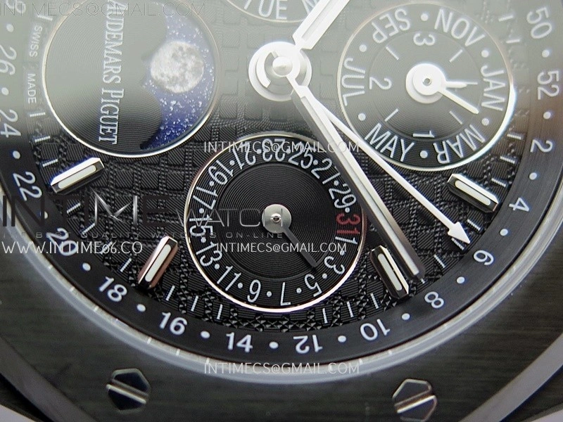 Royal Oak 41mm Perpetual Calendar 26579CE Black SS BBS Best Edition On Black SS Bracelet A5134