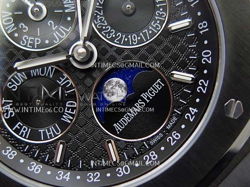 Royal Oak 41mm Perpetual Calendar 26579CE Black SS BBS Best Edition On Black SS Bracelet A5134