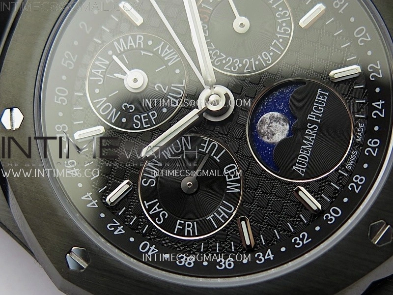 Royal Oak 41mm Perpetual Calendar 26579CE Black SS BBS Best Edition On Black SS Bracelet A5134