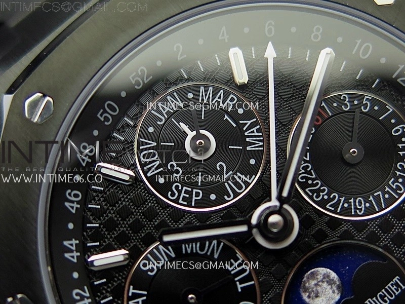 Royal Oak 41mm Perpetual Calendar 26579CE Black SS BBS Best Edition On Black SS Bracelet A5134