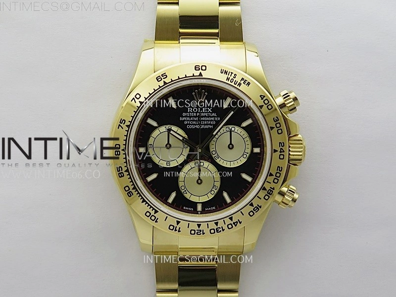 Daytona 126508 Gain Weight YG QF 1:1 Best Edition Black Dial YG Subdial Stick Markers on YG Bracelet SH4131 V6