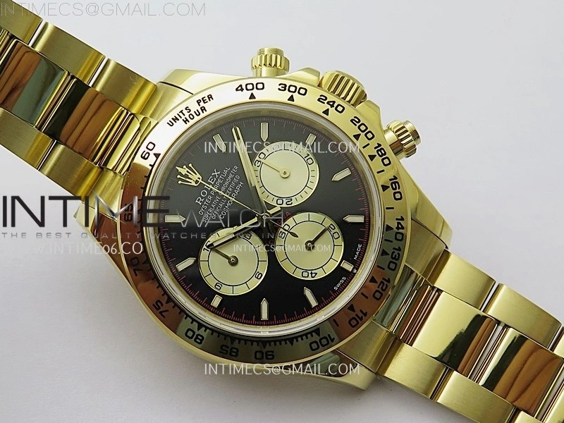 Daytona 126508 Gain Weight YG QF 1:1 Best Edition Black Dial YG Subdial Stick Markers on YG Bracelet SH4131 V6