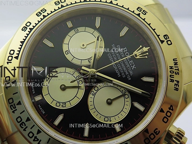 Daytona 126508 Gain Weight YG QF 1:1 Best Edition Black Dial YG Subdial Stick Markers on YG Bracelet SH4131 V6