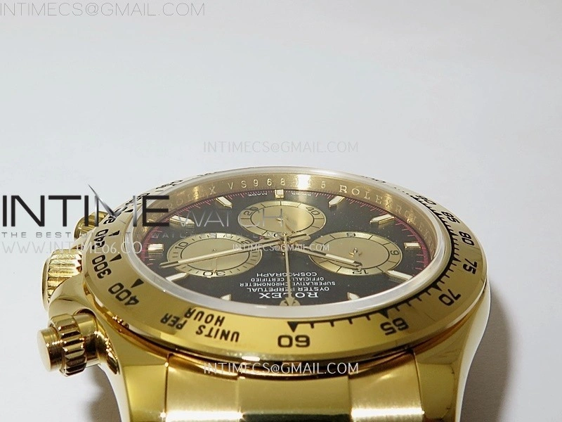 Daytona 126508 Gain Weight YG QF 1:1 Best Edition Black Dial YG Subdial Stick Markers on YG Bracelet SH4131 V6