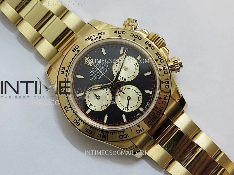 Daytona 126508 Gain Weight YG QF 1:1 Best Edition Black Dial YG Subdial Stick Markers on YG Bracelet SH4131 V6