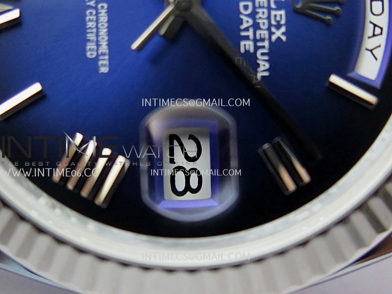 Day Date 228239 40mm Gain Weight QF 1:1 Best Edition Blue Ombre Dial Roman Marker On YG President Bracelet SH3255