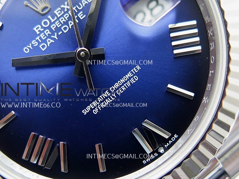 Day Date 228239 40mm Gain Weight QF 1:1 Best Edition Blue Ombre Dial Roman Marker On YG President Bracelet SH3255
