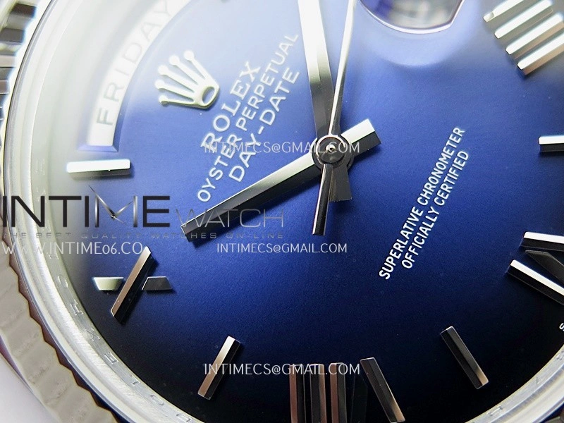 Day Date 228239 40mm Gain Weight QF 1:1 Best Edition Blue Ombre Dial Roman Marker On YG President Bracelet SH3255