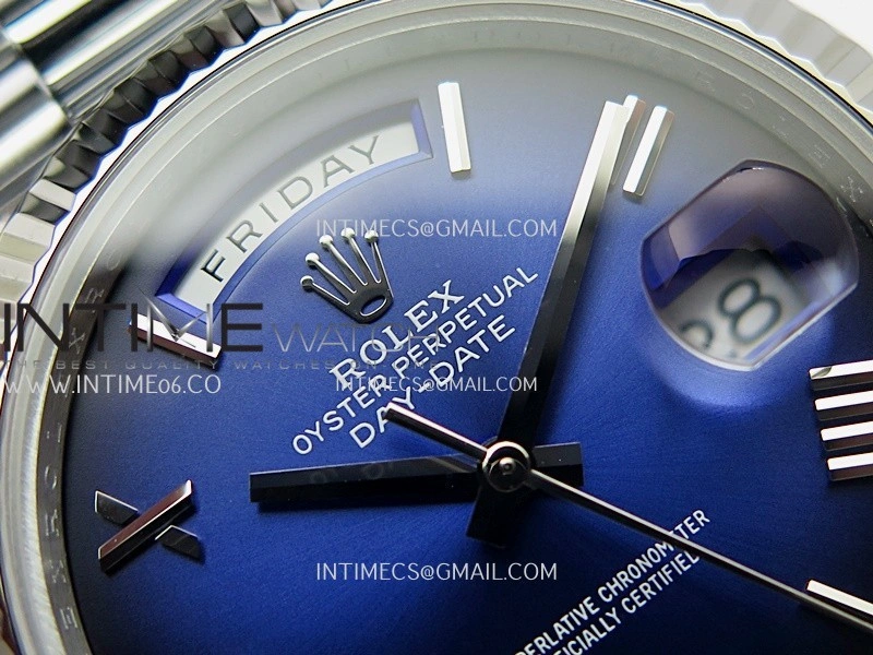 Day Date 228239 40mm Gain Weight QF 1:1 Best Edition Blue Ombre Dial Roman Marker On YG President Bracelet SH3255