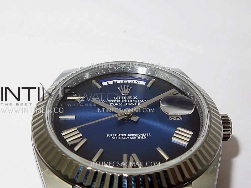 Day Date 228239 40mm Gain Weight QF 1:1 Best Edition Blue Ombre Dial Roman Marker On YG President Bracelet SH3255