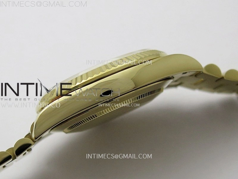 Day Date 228238 40mm 904L YG QF Gain Weight Green Gradient Dial Roman Markers on YG President Bracelet A2836