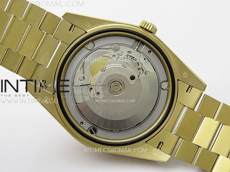 Day Date 228238 40mm 904L YG QF Gain Weight Green Gradient Dial Roman Markers on YG President Bracelet A2836
