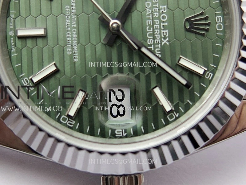 DateJust 41mm 126334 904 SS QF V2 1:1 Best Edition Green Fluted Dial Stick Marker On Jubilee Bracelet SH3235