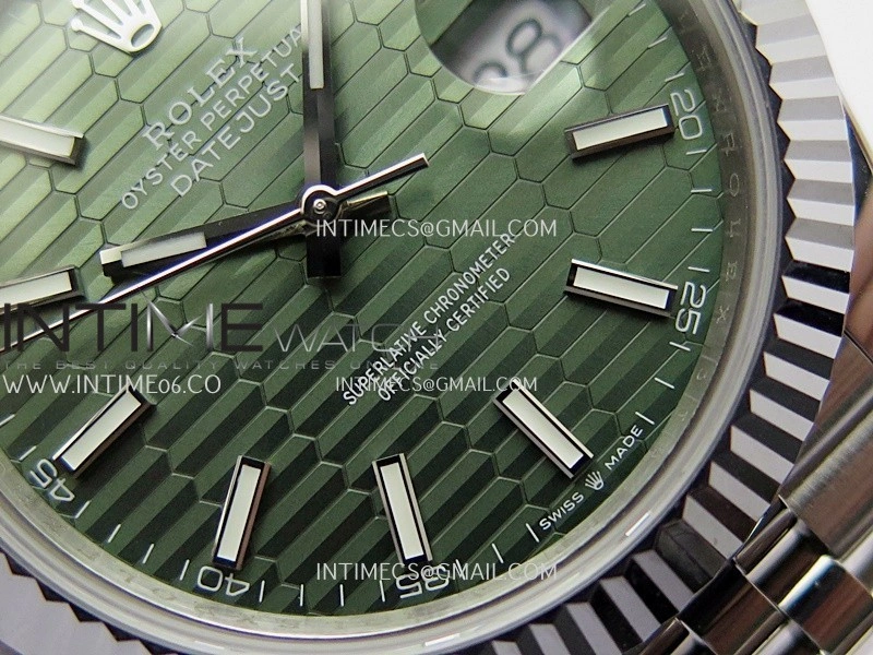 DateJust 41mm 126334 904 SS QF V2 1:1 Best Edition Green Fluted Dial Stick Marker On Jubilee Bracelet SH3235