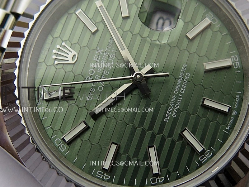DateJust 41mm 126334 904 SS QF V2 1:1 Best Edition Green Fluted Dial Stick Marker On Jubilee Bracelet SH3235