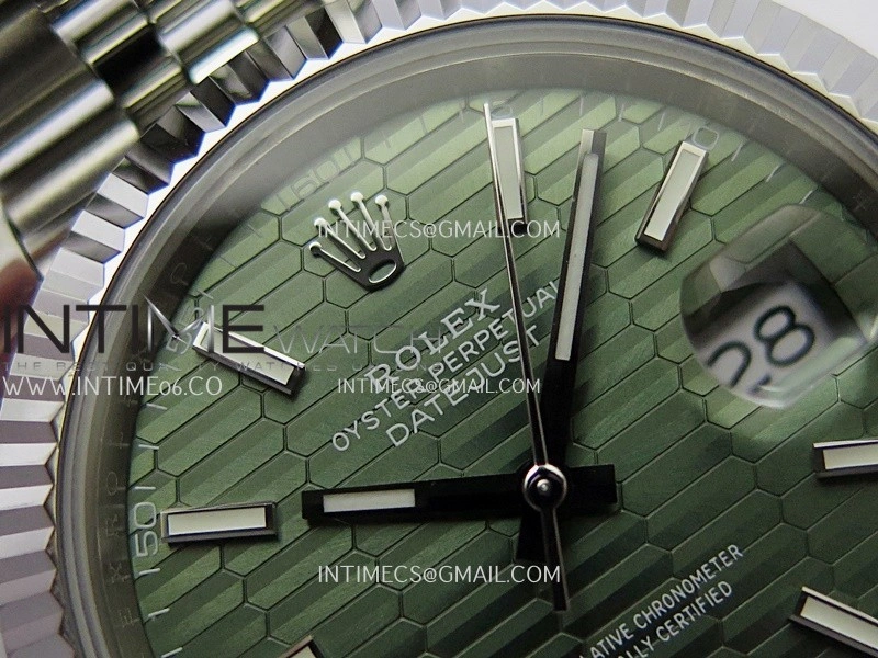 DateJust 41mm 126334 904 SS QF V2 1:1 Best Edition Green Fluted Dial Stick Marker On Jubilee Bracelet SH3235