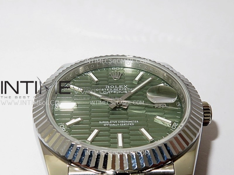 DateJust 41mm 126334 904 SS QF V2 1:1 Best Edition Green Fluted Dial Stick Marker On Jubilee Bracelet SH3235