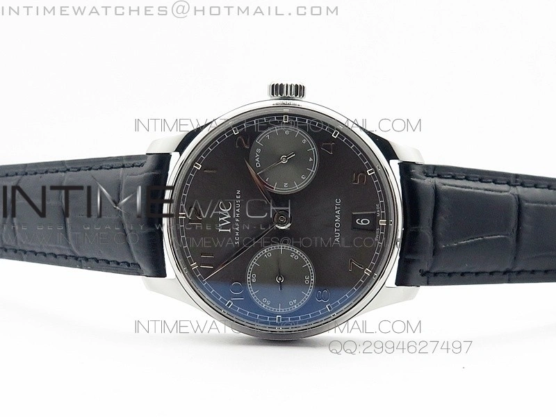 PORTUGUESE REAL PR SS IW500106 GARY DIAL AZF 1:1 BEST EDITION ON BLACK LEATHER STRAP A52010