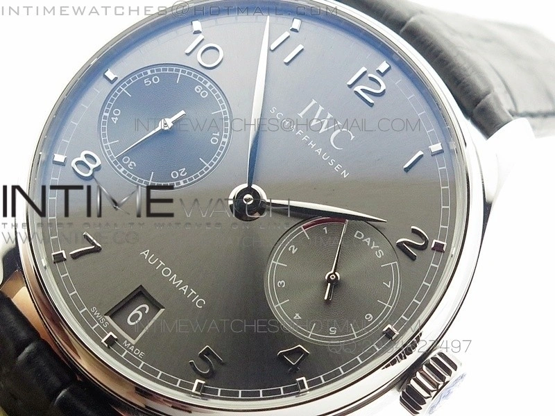 PORTUGUESE REAL PR SS IW500106 GARY DIAL AZF 1:1 BEST EDITION ON BLACK LEATHER STRAP A52010