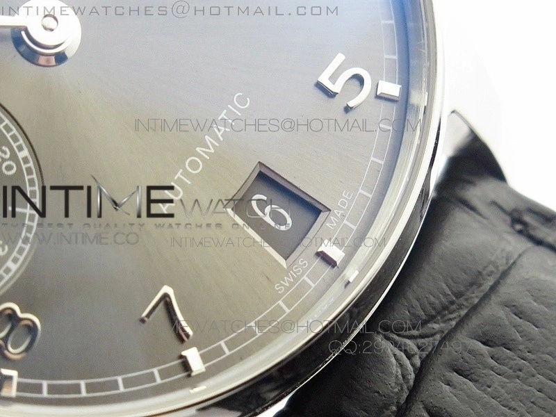 PORTUGUESE REAL PR SS IW500106 GARY DIAL AZF 1:1 BEST EDITION ON BLACK LEATHER STRAP A52010
