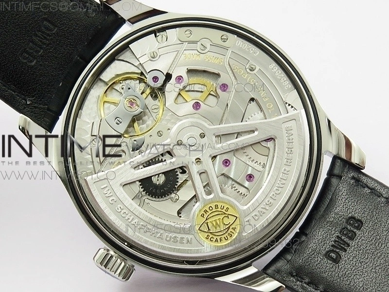 PORTUGUESE REAL PR SS IW500106 GARY DIAL AZF 1:1 BEST EDITION ON BLACK LEATHER STRAP A52010