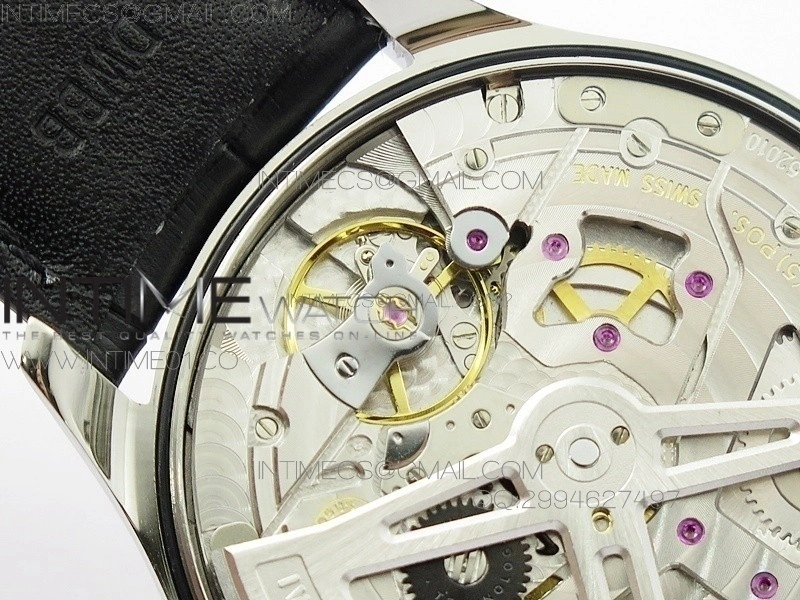 PORTUGUESE REAL PR SS IW500106 GARY DIAL AZF 1:1 BEST EDITION ON BLACK LEATHER STRAP A52010