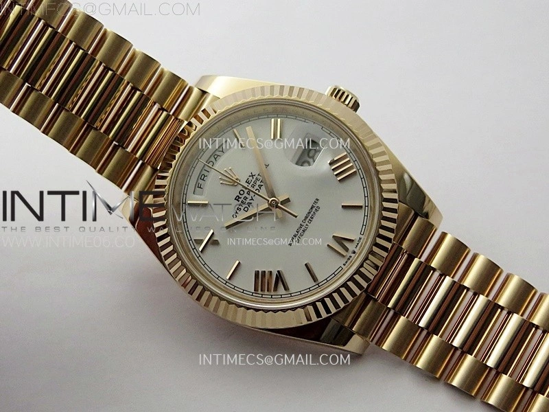 Day Date 228235 40mm 904L RG 1:1 AR+F Best Edition White Dial Roman Markers on RG President Bracelet SA3255