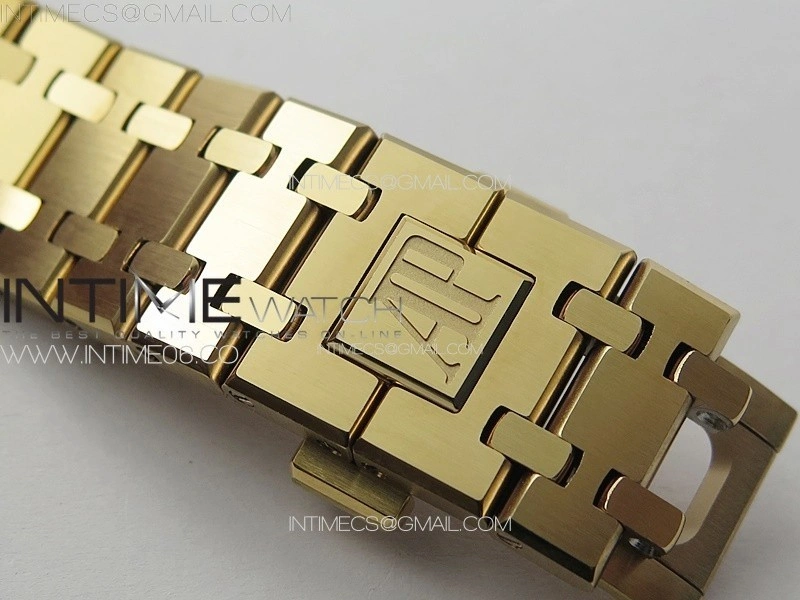 Royal Oak 41mm 15400 RG APSF 1:1 Best Edition Black Textured Dial on RG Bracelet A3120 Super Clone V3