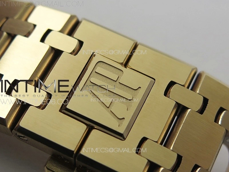 Royal Oak 41mm 15400 RG APSF 1:1 Best Edition Black Textured Dial on RG Bracelet A3120 Super Clone V3