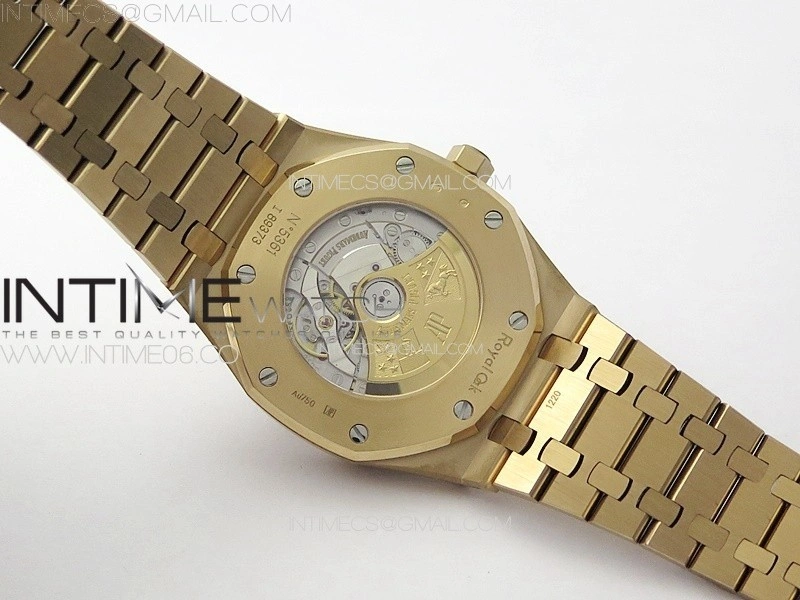 Royal Oak 41mm 15400 RG APSF 1:1 Best Edition Black Textured Dial on RG Bracelet A3120 Super Clone V3