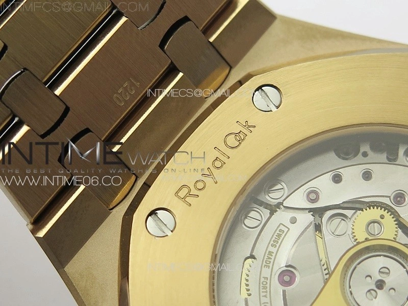 Royal Oak 41mm 15400 RG APSF 1:1 Best Edition Black Textured Dial on RG Bracelet A3120 Super Clone V3