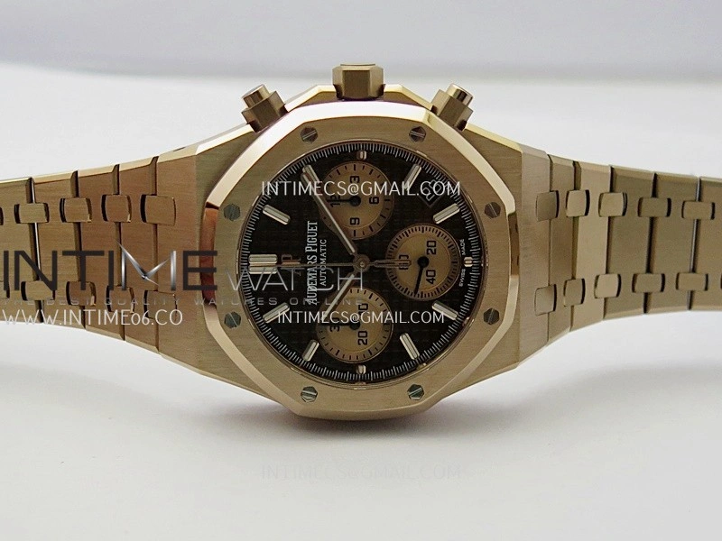 Royal Oak Chrono 26240OR RG APSF 1:1 Best Edition Brown Dial RG Subdial On RG Bracelet SA4401 Super Clone