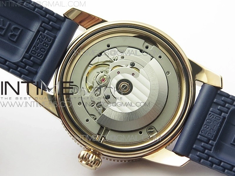 SuperOcean 42mm AB2010 RG B50 1:1 Best Edition Blue Dial Blue Ceramic Bezel on Black Rubber strap A2824