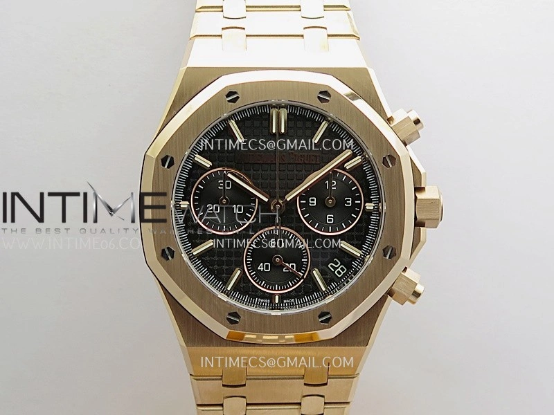 Royal Oak Chrono 26240 RG Gain Weight V2 DDF 1:1 Best Edition Black Dial RG Bracelet Super Clone DD4401