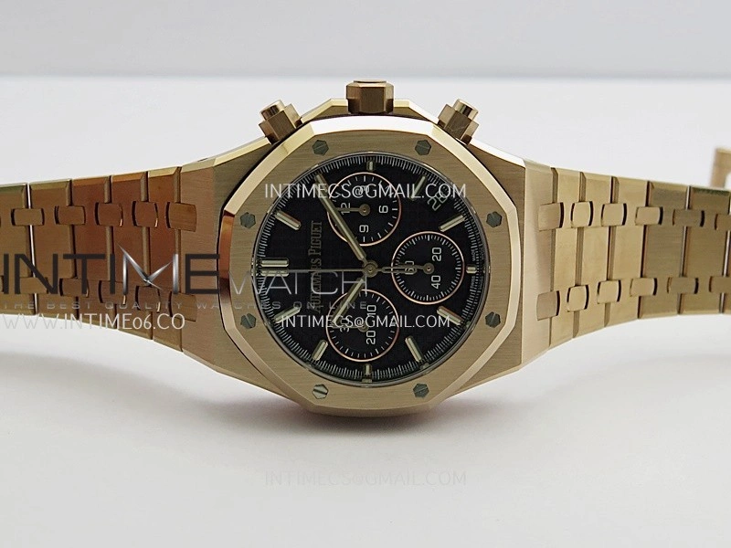 Royal Oak Chrono 26240 RG Gain Weight V2 DDF 1:1 Best Edition Black Dial RG Bracelet Super Clone DD4401