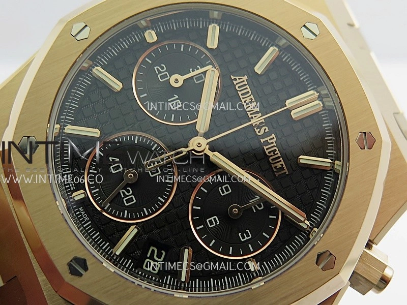 Royal Oak Chrono 26240 RG Gain Weight V2 DDF 1:1 Best Edition Black Dial RG Bracelet Super Clone DD4401