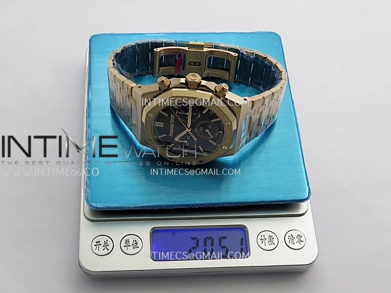 Royal Oak Chrono 26240 RG Gain Weight V2 DDF 1:1 Best Edition Black Dial RG Bracelet Super Clone DD4401