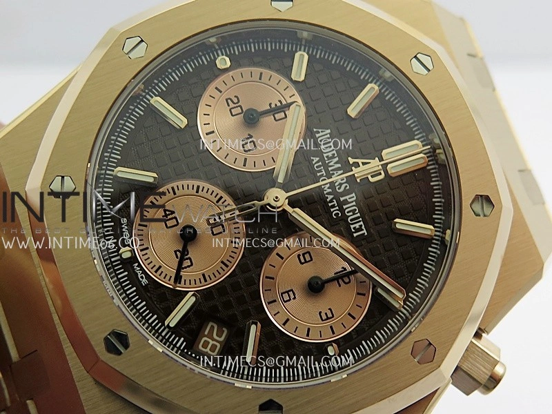 Royal Oak Chrono 26240 RG Gain Weight V2 DDF 1:1 Best Edition Brown Dial RG Bracelet Super Clone DD4401