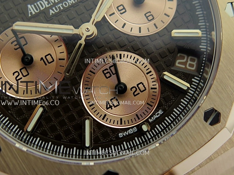Royal Oak Chrono 26240 RG Gain Weight V2 DDF 1:1 Best Edition Brown Dial RG Bracelet Super Clone DD4401