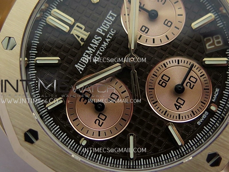 Royal Oak Chrono 26240 RG Gain Weight V2 DDF 1:1 Best Edition Brown Dial RG Bracelet Super Clone DD4401
