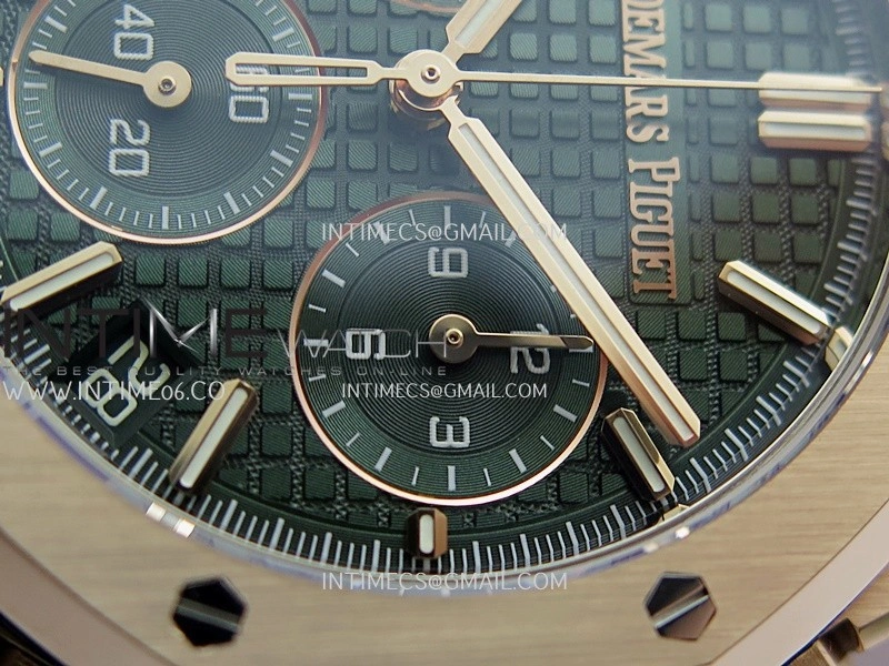 Royal Oak Chrono 26240 RG Gain Weight V2 DDF 1:1 Best Edition Green Dial RG Bracelet Super Clone DD4401