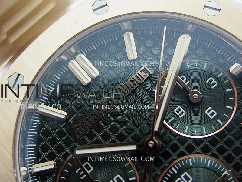 Royal Oak Chrono 26240 RG Gain Weight V2 DDF 1:1 Best Edition Green Dial RG Bracelet Super Clone DD4401