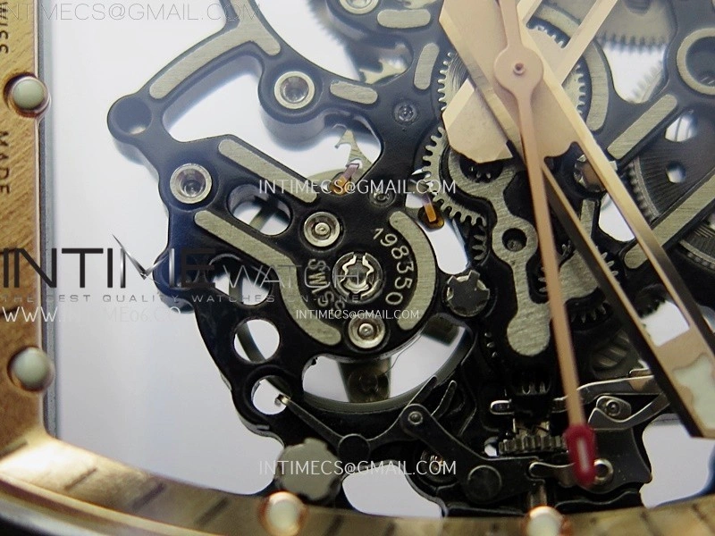 RM055 Real NTPT RG Inner RMF Best Edition Skeleton Dial on Black Rubber Strap RMUL2 Super Clone