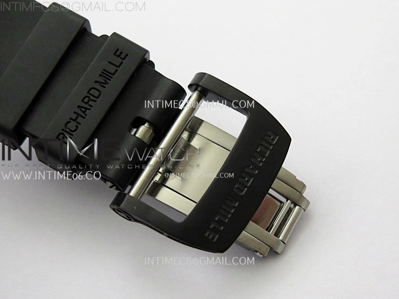 RM055 Real NTPT RG Inner RMF Best Edition Skeleton Dial on Black Rubber Strap RMUL2 Super Clone