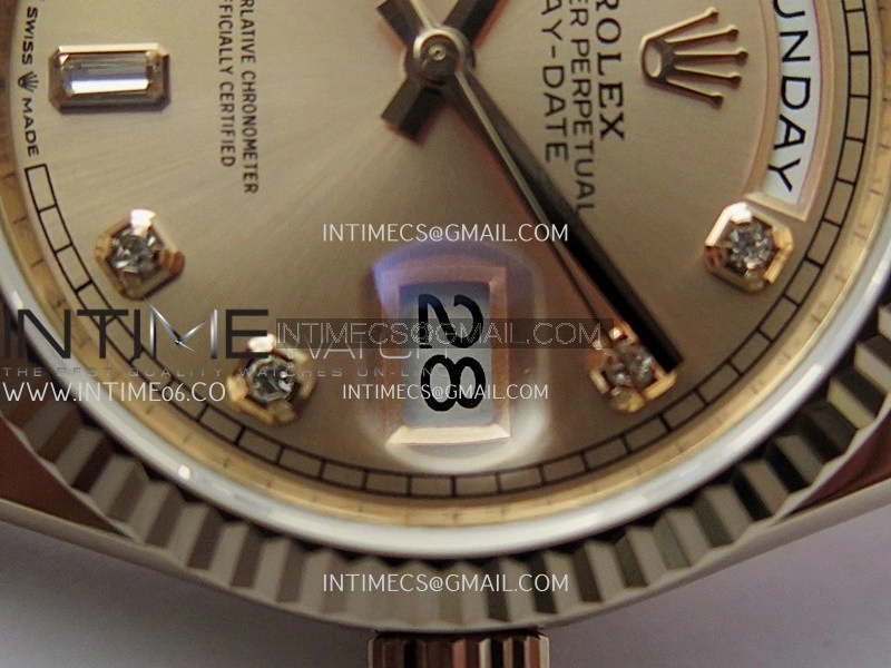 Day Date 128238 36mm RG KF 1:1 Best Edition Rose Gold Dial Diamond Marker On President Bracelet A2836
