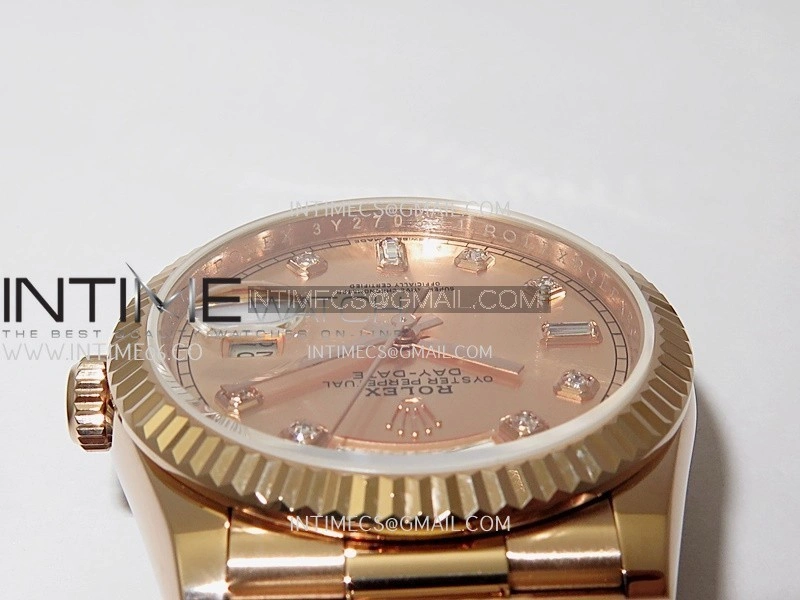 Day Date 128238 36mm RG KF 1:1 Best Edition Rose Gold Dial Diamond Marker On President Bracelet A2836