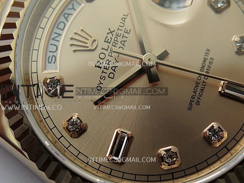 Day Date 128238 36mm RG KF 1:1 Best Edition Rose Gold Dial Diamond Marker On President Bracelet A2836