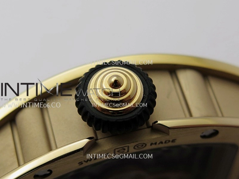 RM07 Paved Diamonds Bezel RG ZF Best Edition Diamonds Skeleton Dial On Red Rubber Strap Asian CRMA2 Clone